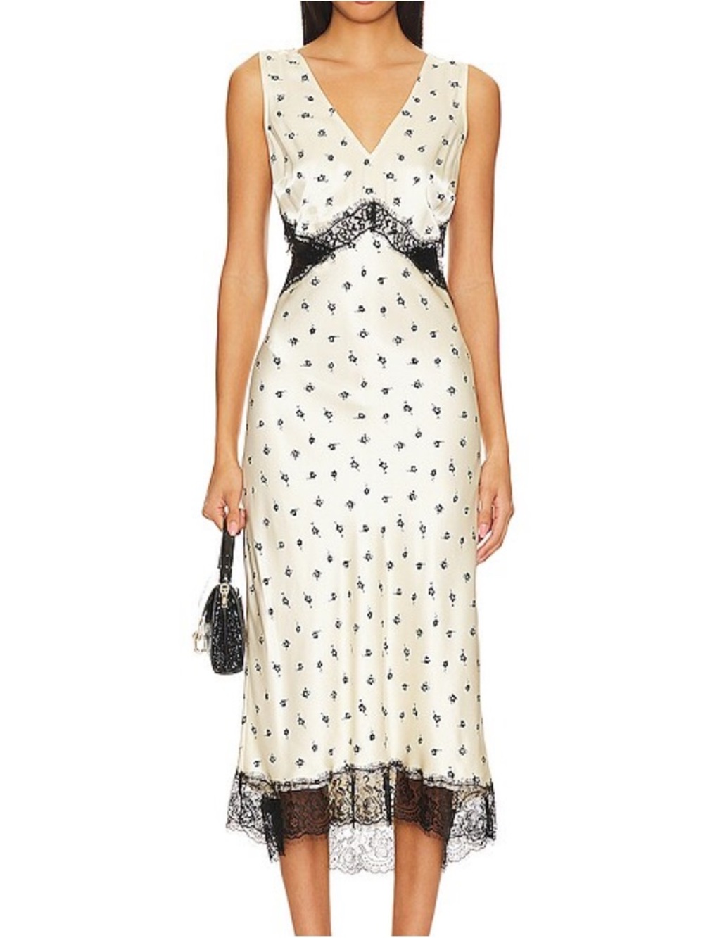 Rails Pandora Midi Dress in Champagne Floral Lace Cutout Size S
